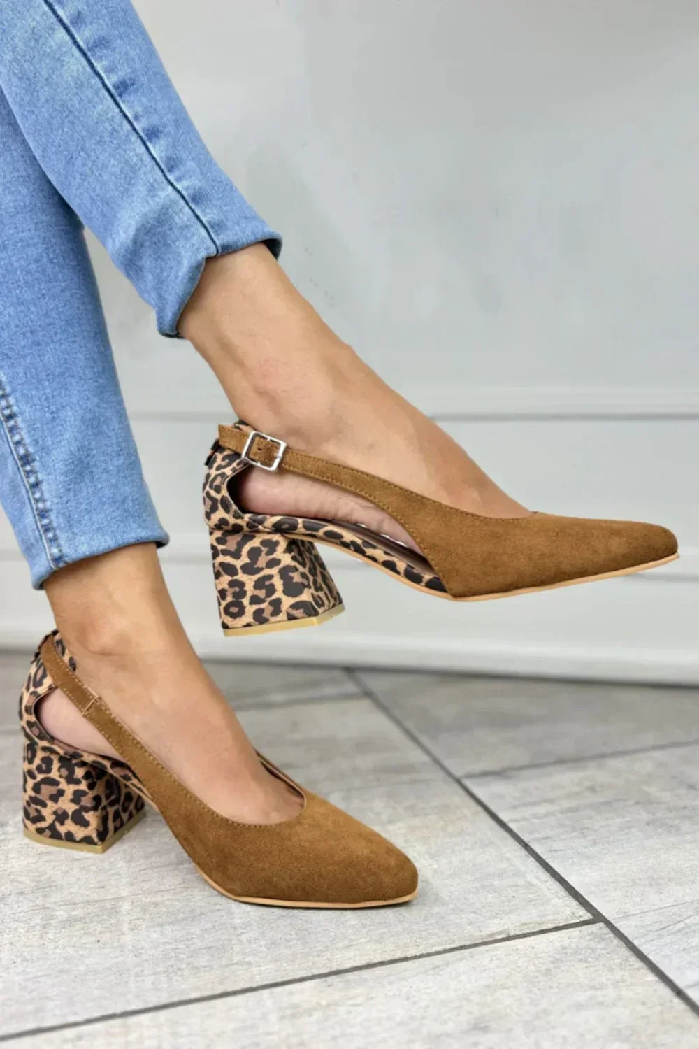 Dora | Leopard Print Heel Slingbacks