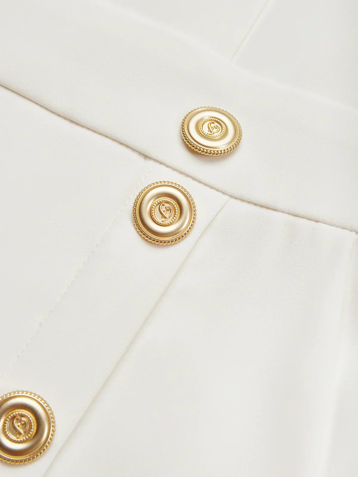 Genevieve | Solid Midi Dress with Button Slit and Round Neckline