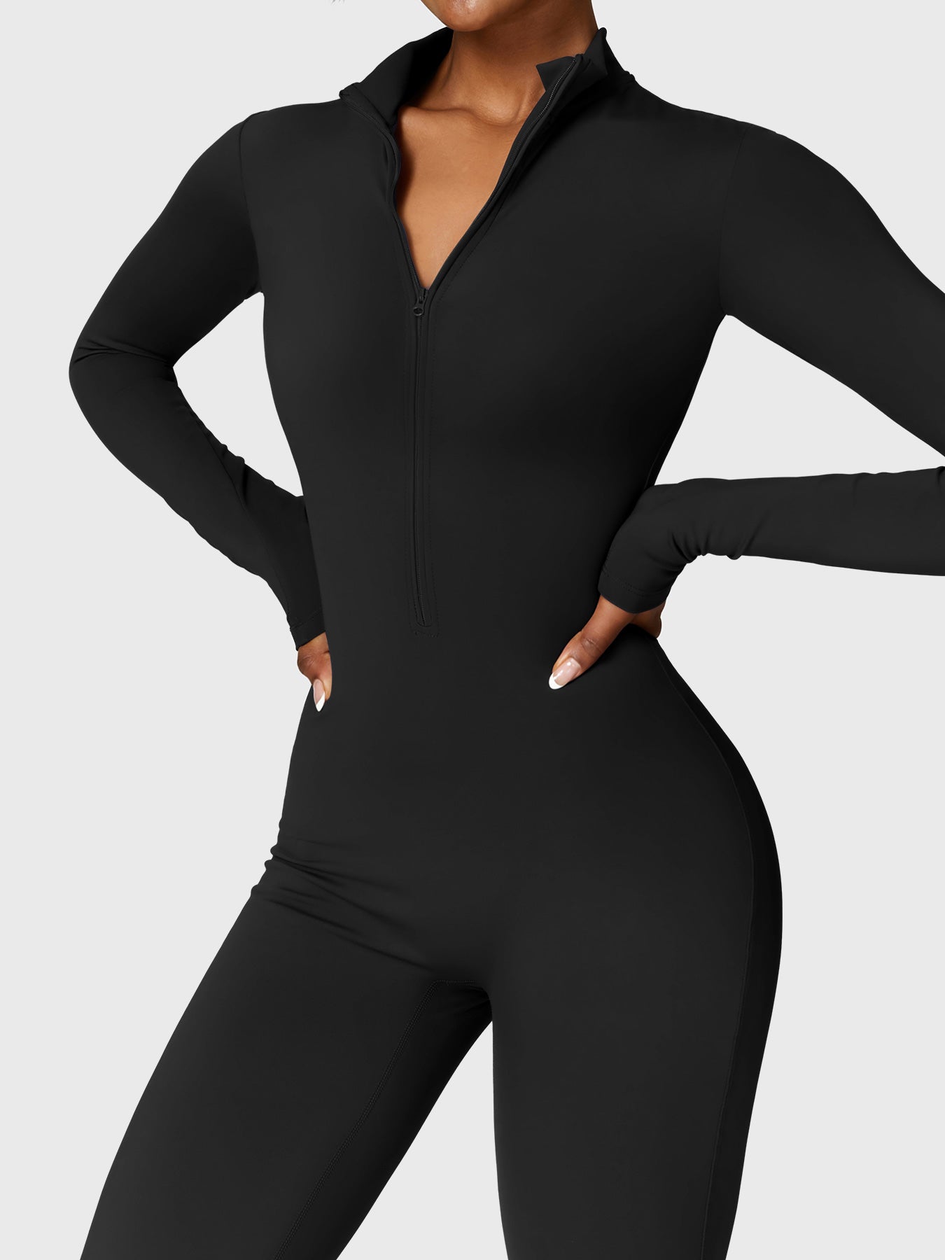 Fleece-Lined Long Sleeve Jumpsuit