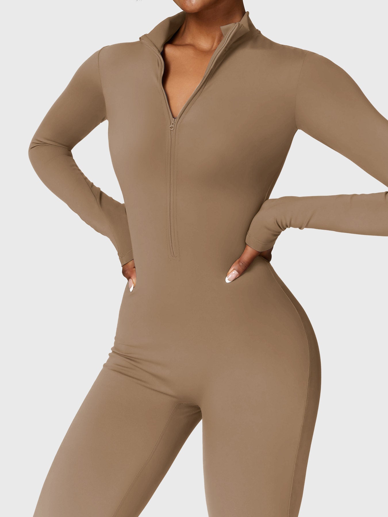Fleece-Lined Long Sleeve Jumpsuit