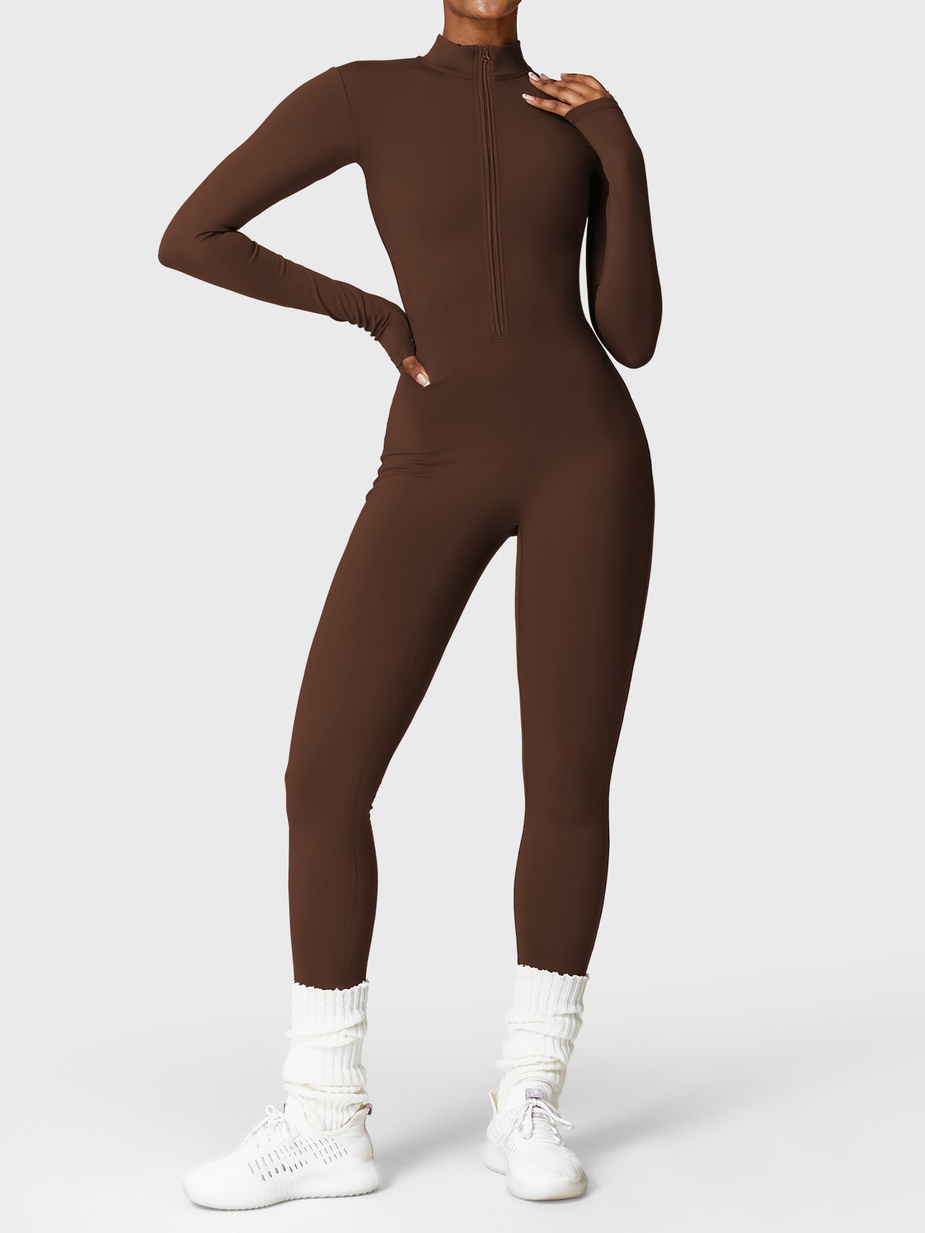 Fleece-Lined Long Sleeve Jumpsuit