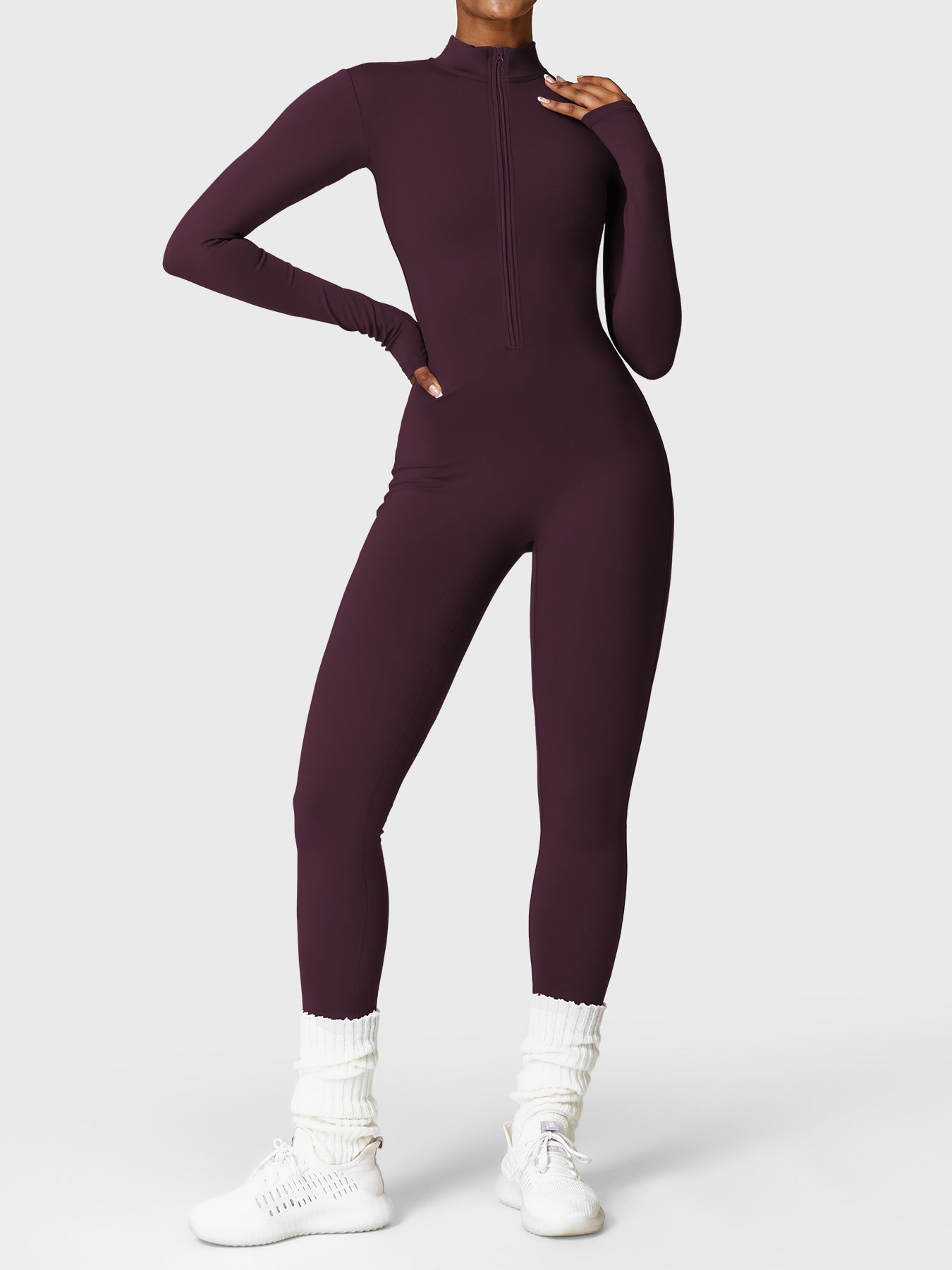 Fleece-Lined Long Sleeve Jumpsuit