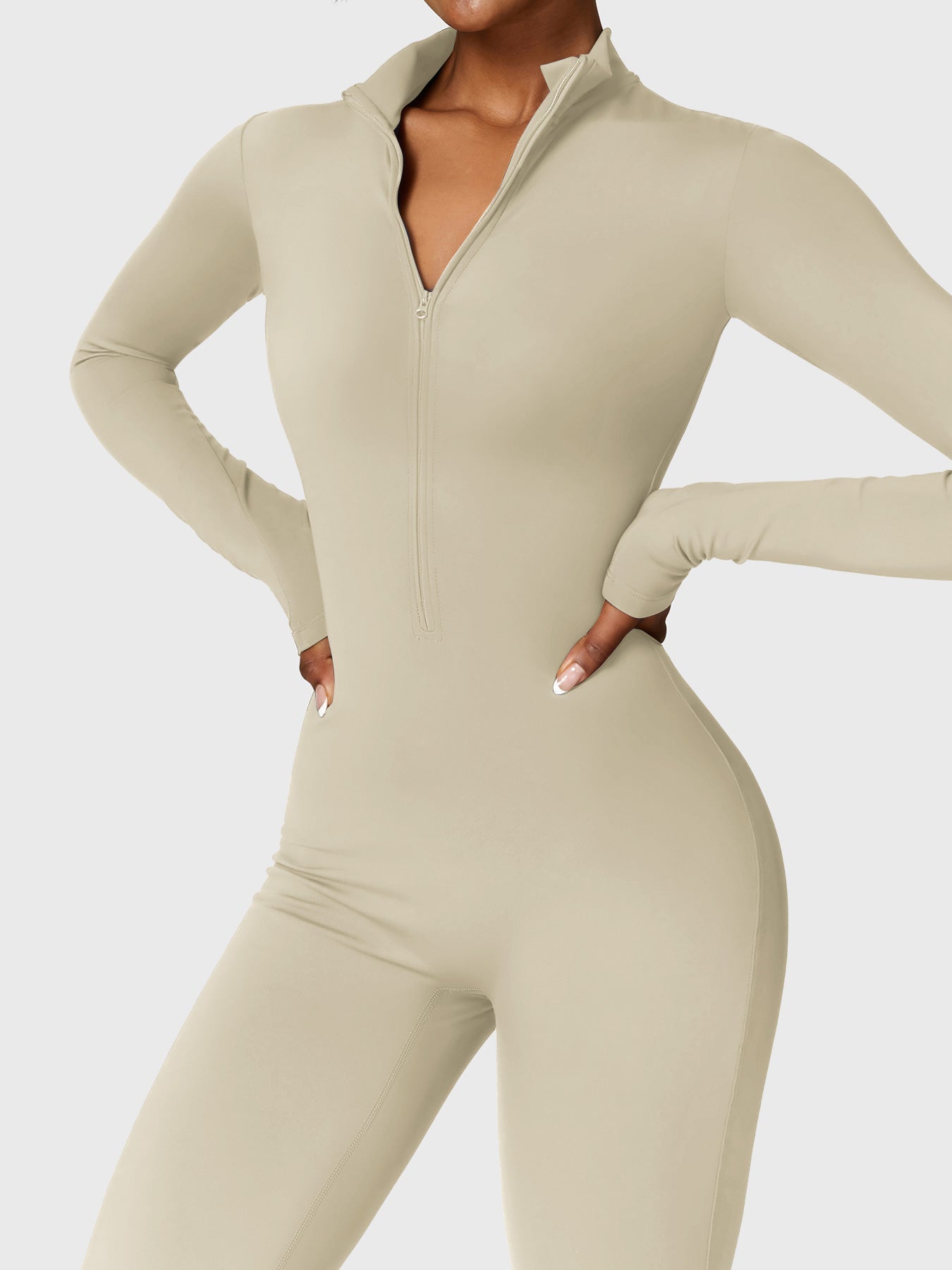 Fleece-Lined Long Sleeve Jumpsuit